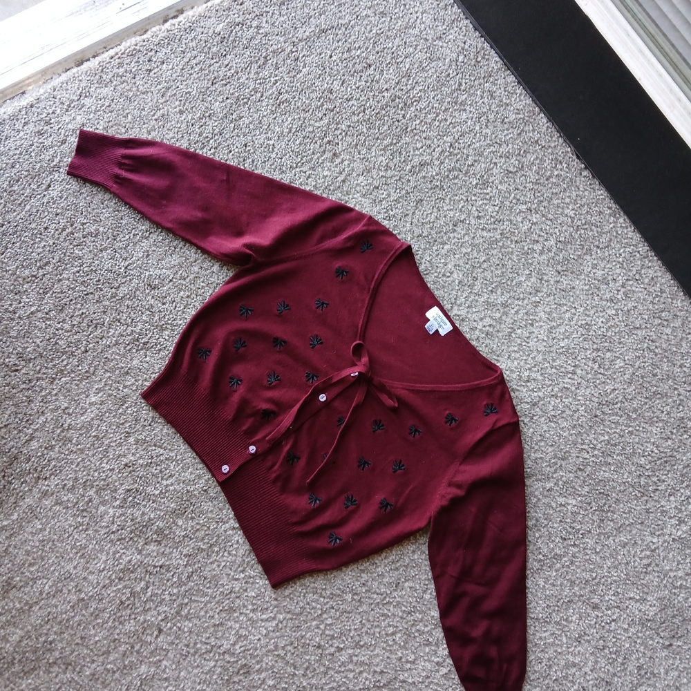 Unique Vintage Maroon Cardigan
